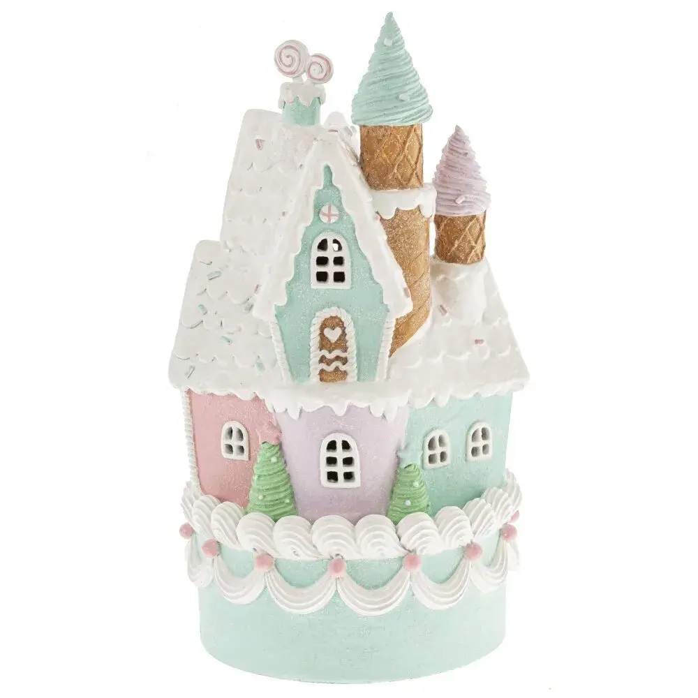 Фигурка декоративная с подсветкой "Домик-торт" (2хAA н/п), L18 W18 H35 см