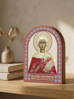 Икона аркой Наталия (белой) на дереве: 95 х 120 (Синопсисъ)