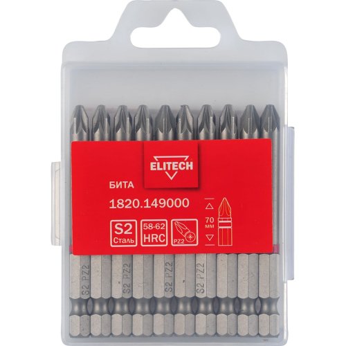 Бита ELITECH PZ2*70мм (10 шт.)   1820.149000