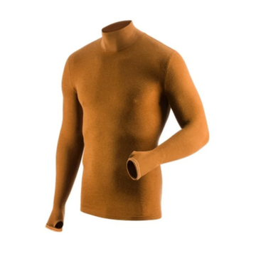 Фуфайка мужская коричневая с высоким воротом GUAHOOO UTDOOR HEAVY 22-0600N