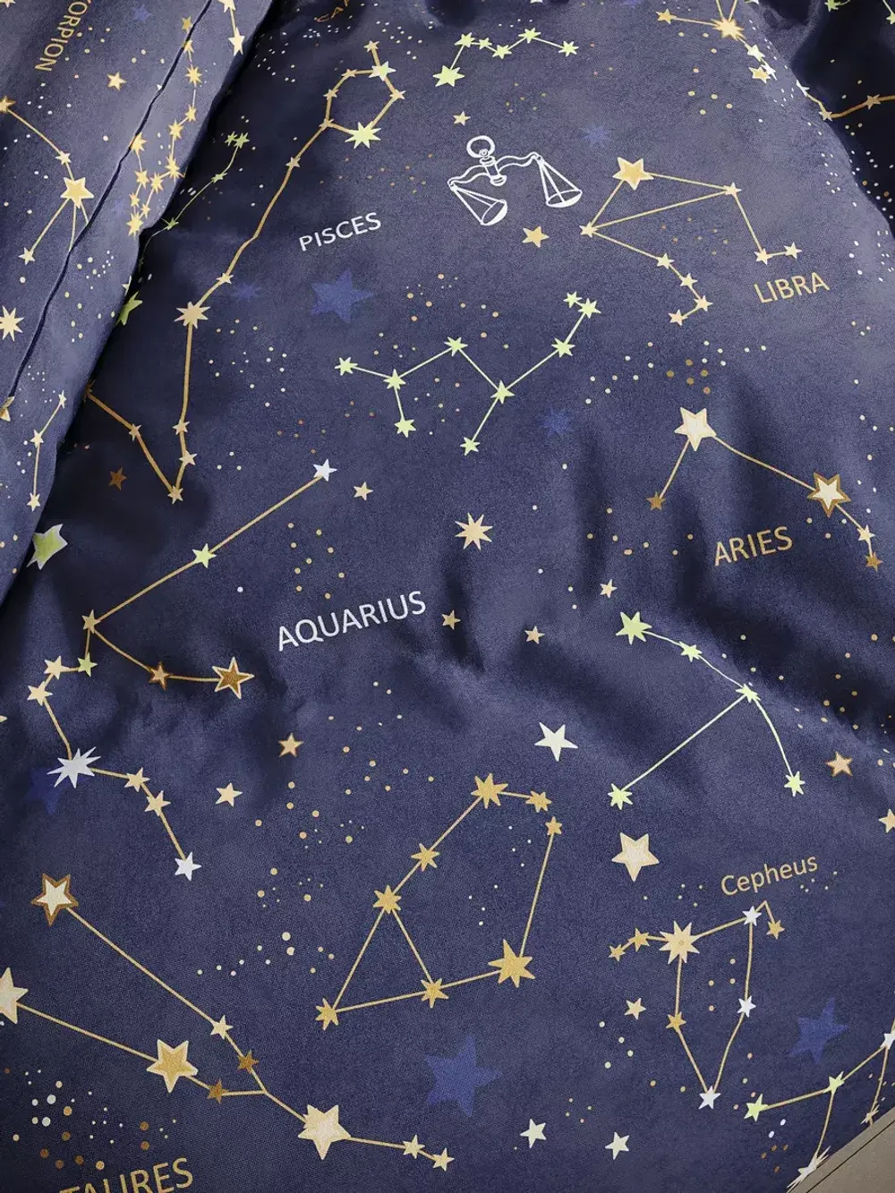 Наволочка комплект 2шт поплин Сказка "Созвездия" 45х45 см на молнии