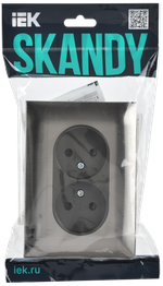 SKANDY Розетка 2-местная без заземления с защитными шторками 10А в сборе SK-R09N металл никель IEK