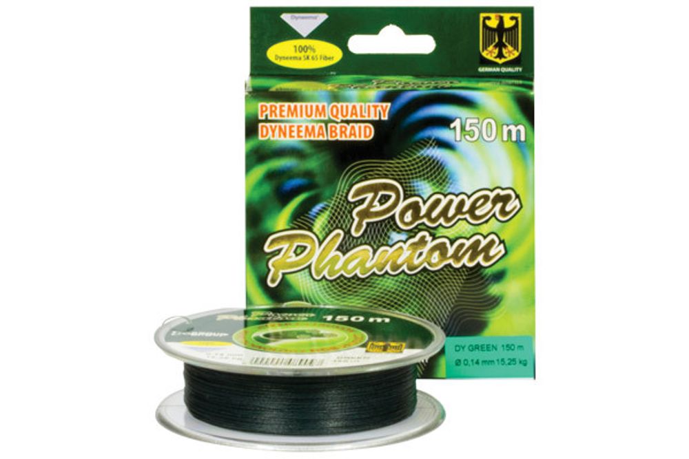 Шнур Power Phantom 4x, 150м, зеленый, 0,40мм, 46,1кг