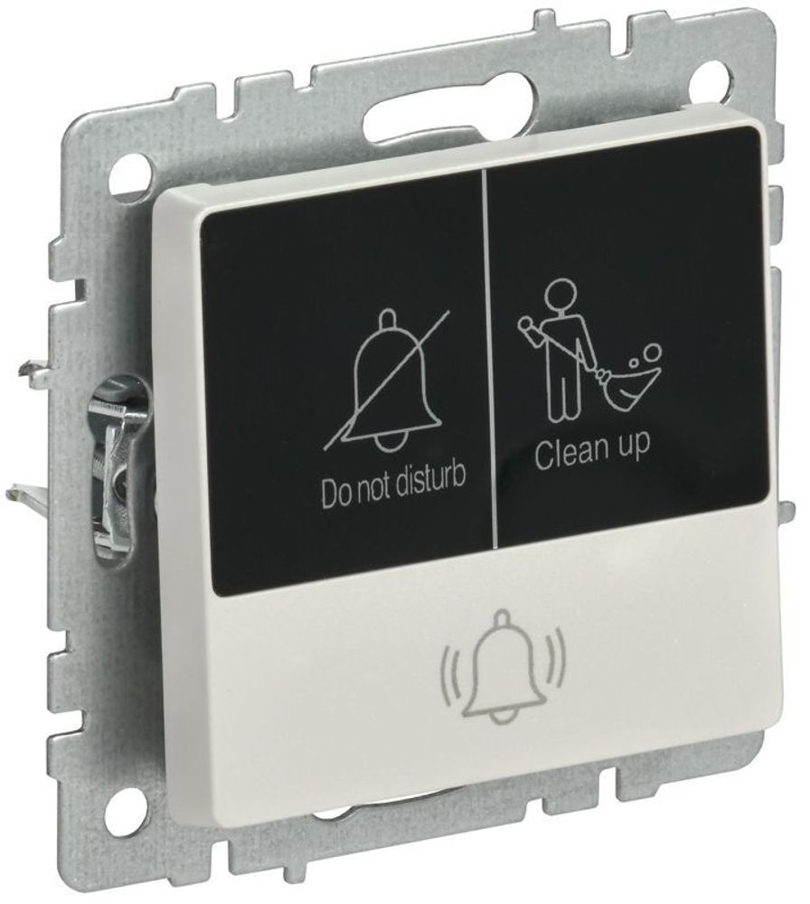 Кнопка звонка BRITE 10А ВС10-1-9-БрЖ для отелей с индик. механизм жемчуж. IEK BR-V14-2-10-K36