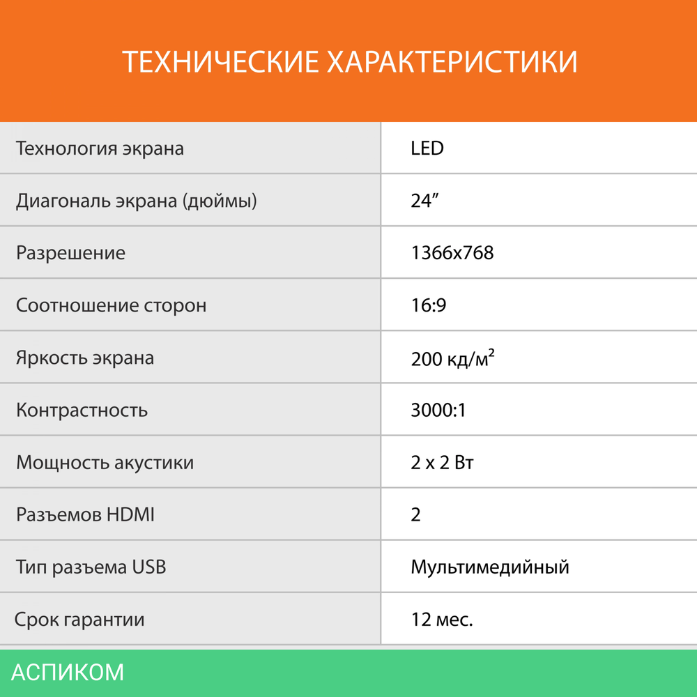 Телевизор LED SunWind 24" SUN-LED24XS310