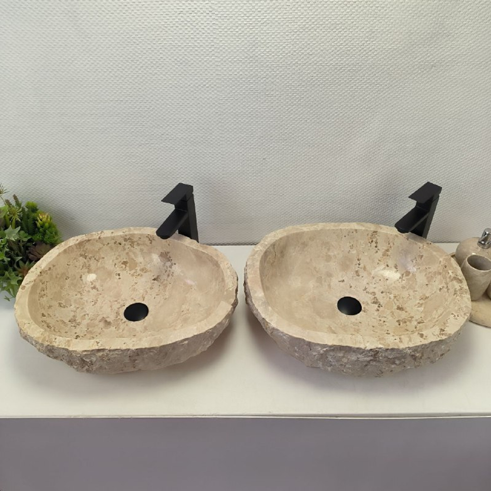 Раковина из мрамора ПАРА! Erozy Cream EM-62657 56*46*15 123