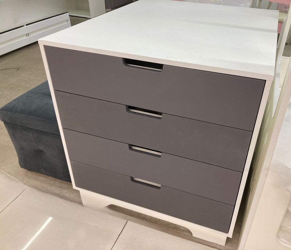 Комод Облако с 4 ящиками МДФ белый/графит