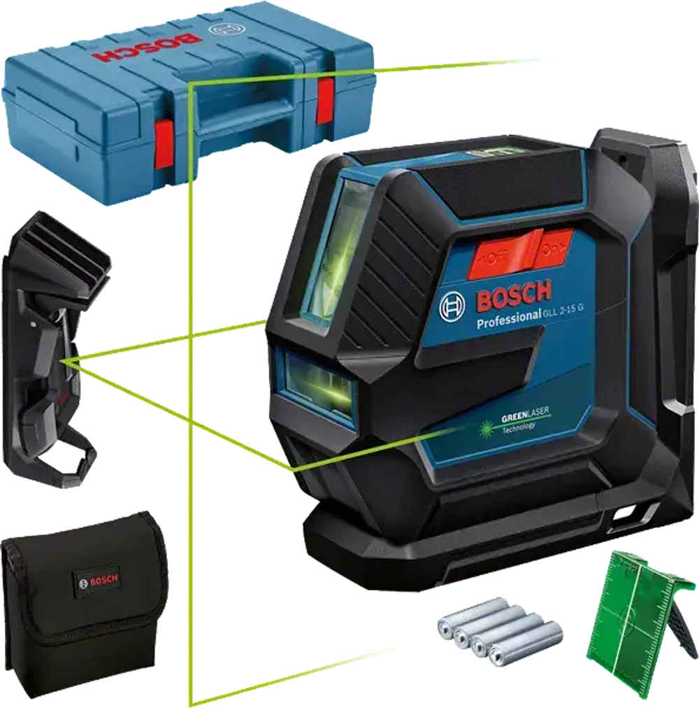 Линейный лазерный нивелир BOSCH GLL 2-15 G 0601063W02