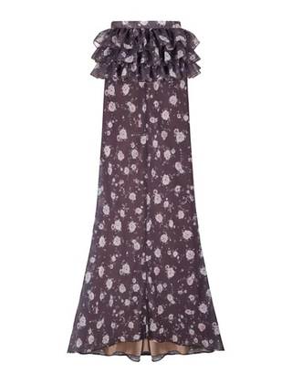 Юбка Afina (Афина) с баской, мокко