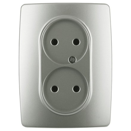 12-2107-15 ЭРА Розетка 2X2P, 16A-250В, IP20, Эра12, перламутр