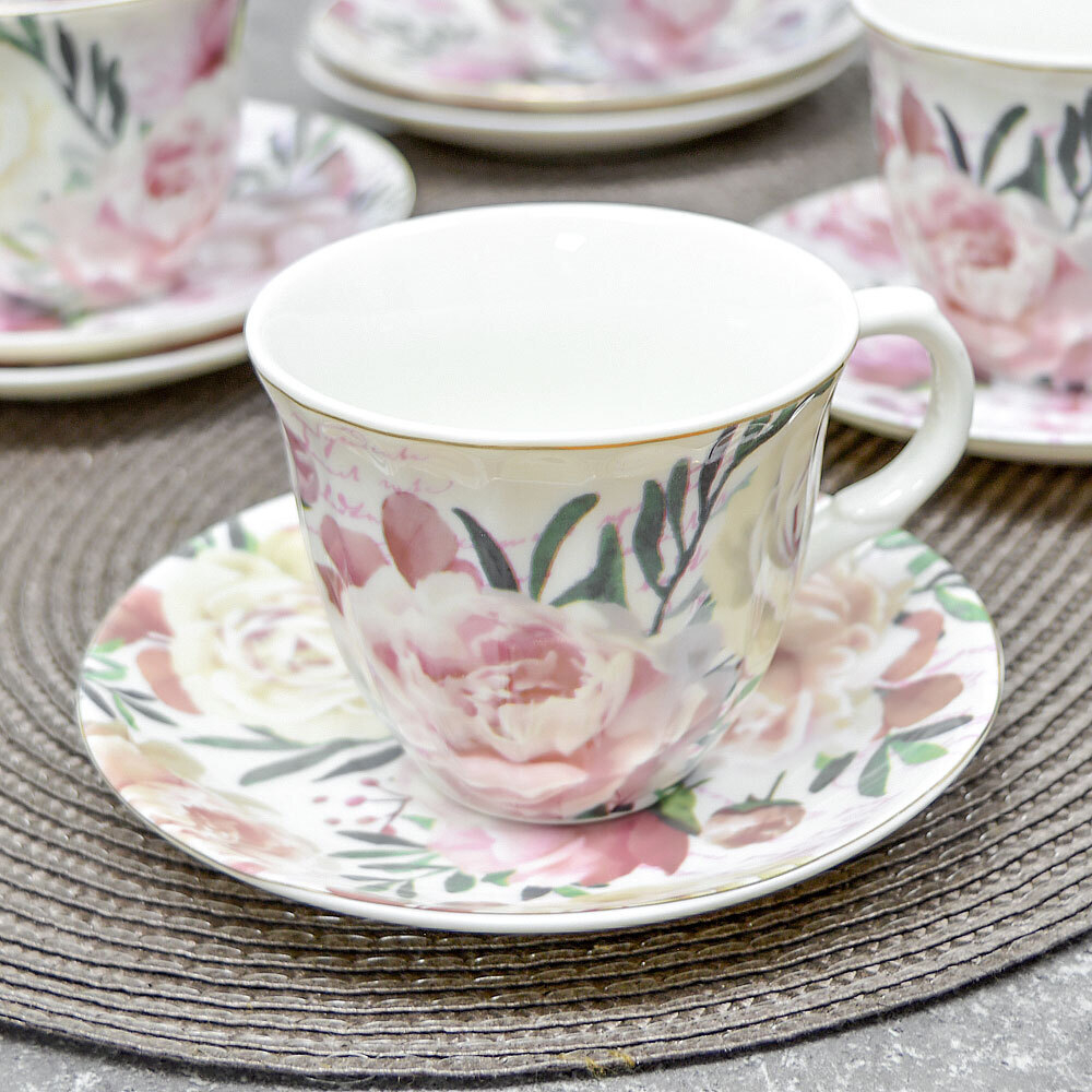 Чайный набор 12 предметов 220мл в круглой коробке (00108892)