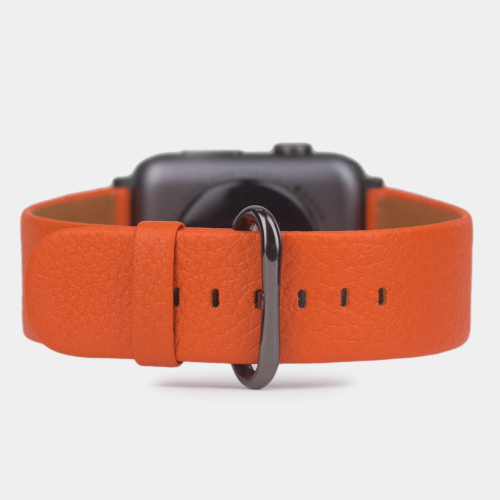 Ремешок для Apple Watch 44/45/46 mm из кожи теленка, оранжевого цвета