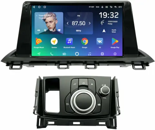 Магнитола для Mazda CX-4 2016-2024 (штатный монохромный экран, рамка 9) - Teyes CC2 PLUS монитор 9" QLED, Android 10, Быстрая, SIM-слот