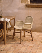 Уличный стул Alipa из акации и веревки цвета экрю