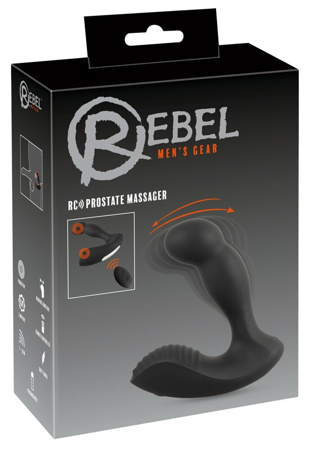 Черный вибростимулятор простаты RC Prostate Massager - 13,1 см. (Цвет: черный)