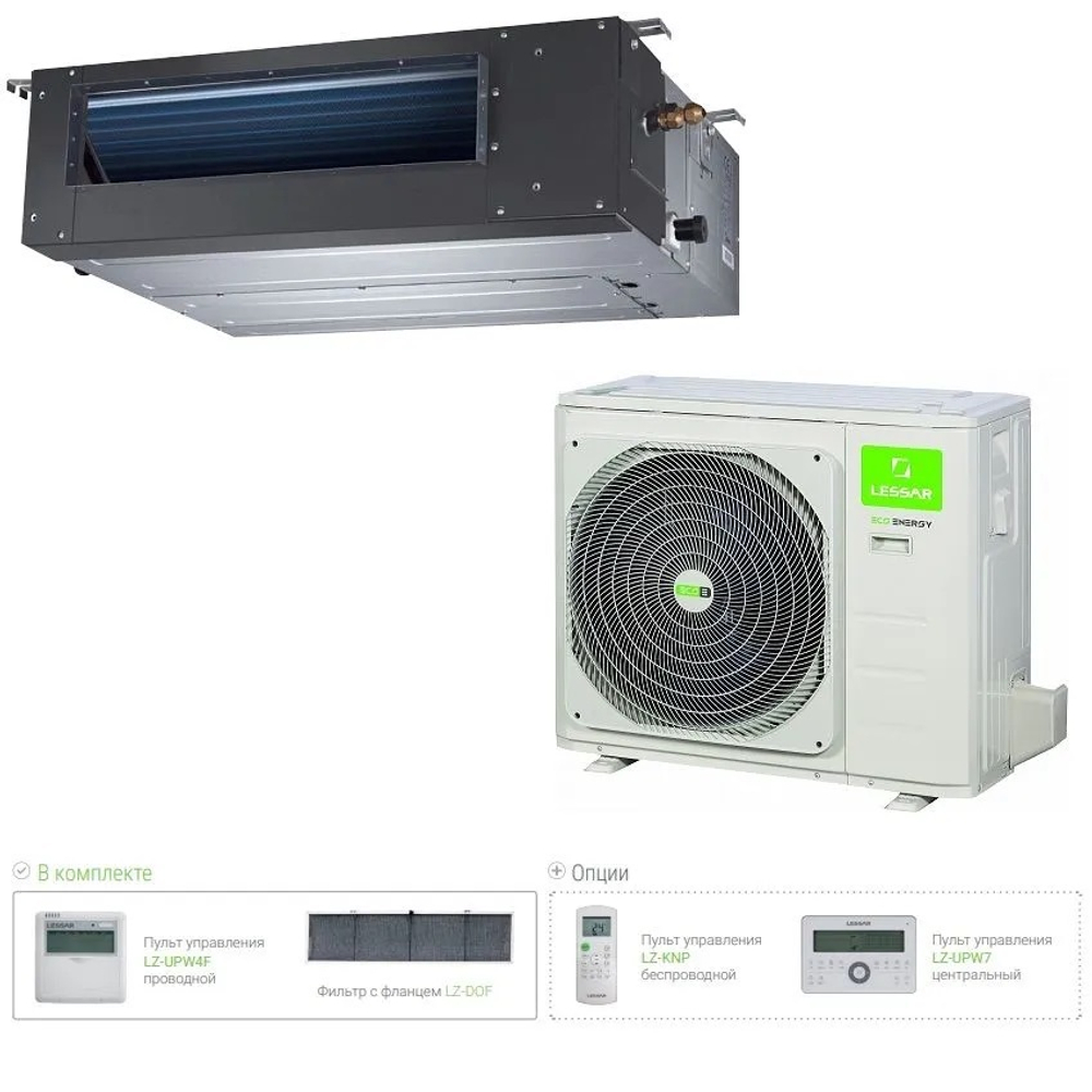 Канальный кондиционер инверторного типа Lessar (завод MIDEA) ECO ENERGY