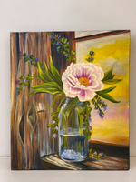 Картина «Лето на подоконнике» | Холст, масло 60х80 см | Художница Ефимова Ольга