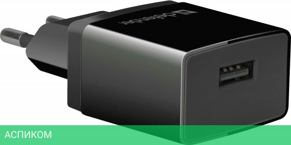 Сетевое зарядное устройство Defender EPA-10 Black (83572)