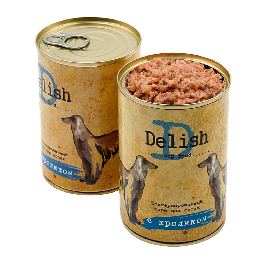 Консервы DELISH для собак с кроликом - 400 гр