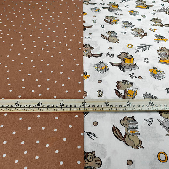 Поплин &quot;Бурундуки&quot; | ш.150 см | 115 г/м² | хлопок-100%