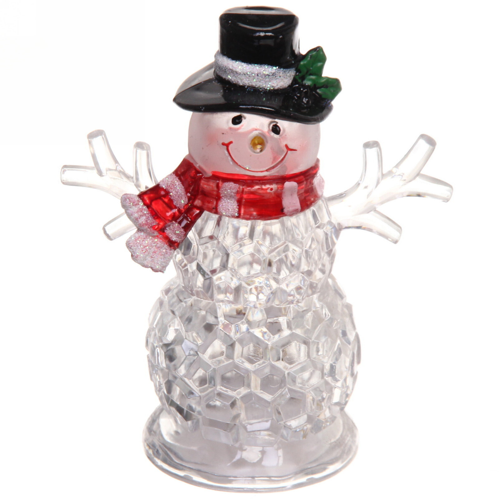 Сувенир с подсветкой «Снеговик в шляпе» 9*5,3*11 см
