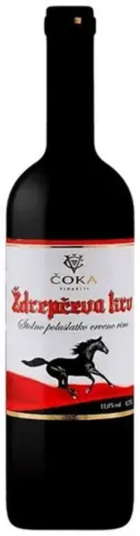 Вино Ждрепчева п/слад крас 1,0 л 11,5% Винария Чока Сербия