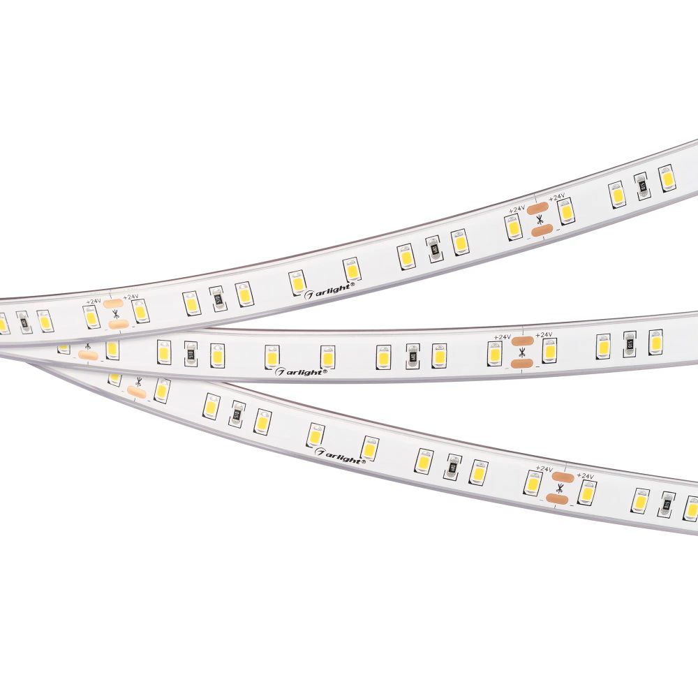 Светодиодная лента герметичная RTW-PS-A80-12mm 24V Warm3000 (4.8 W/m, IP67, TWP100, 5m) (Arlight, -) 045163