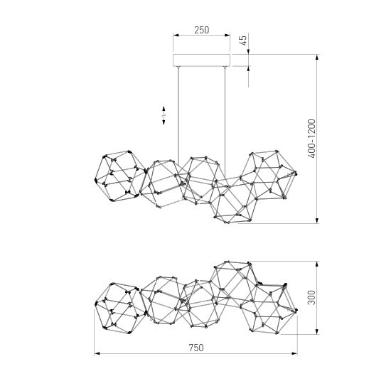 90168/5 / подвесной светильник / черный жемчуг