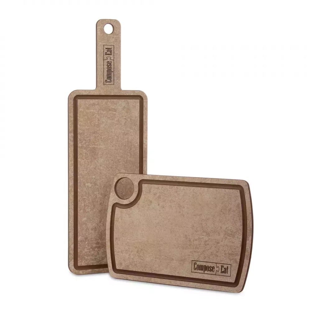 Доска разделочная с желобом 15х22см ComposeEat Fashion порфир кремовый