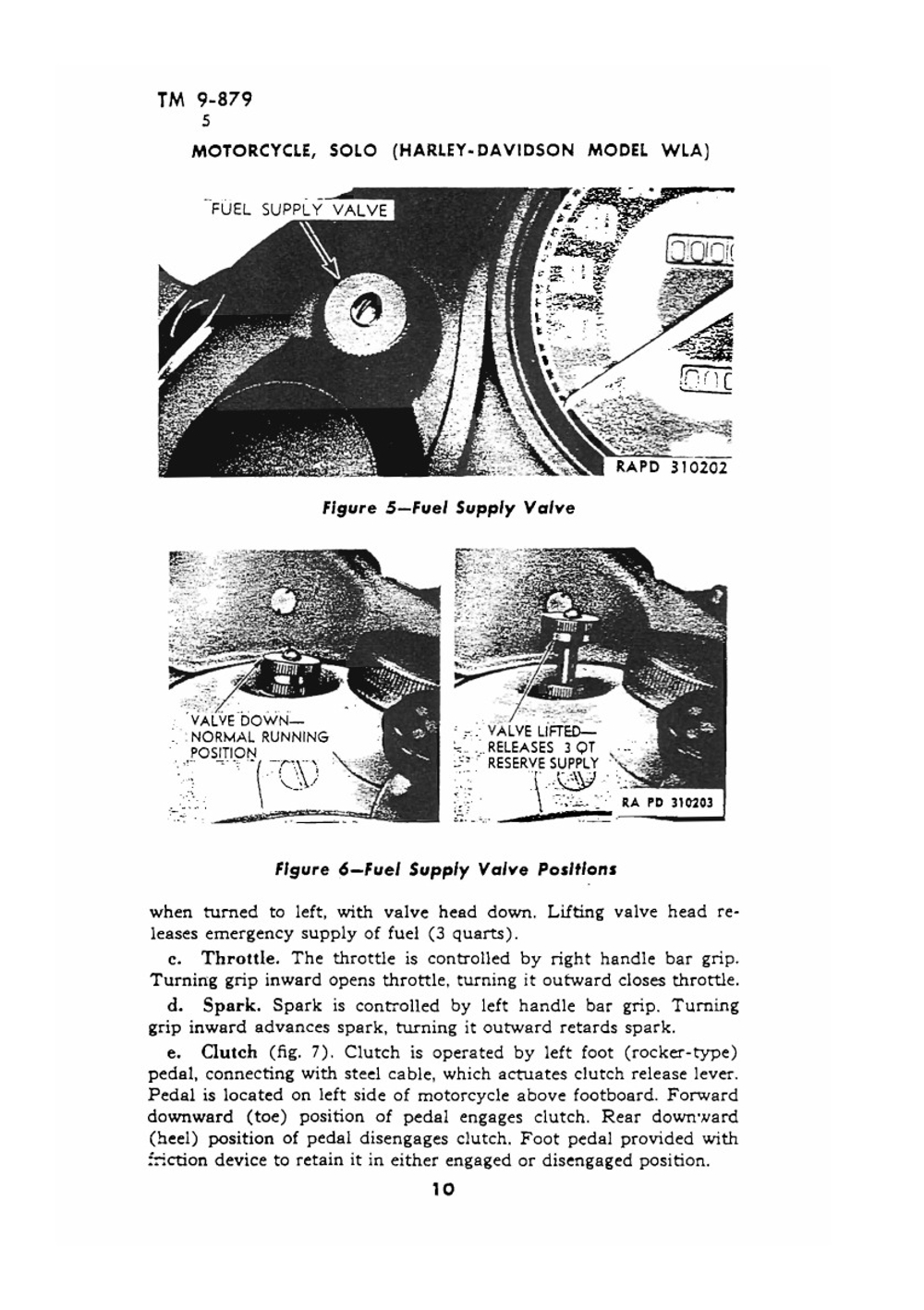 Motorcycle, Solo (Harley Davidson model WLA). Technical Manual TM 9-879 | War Department