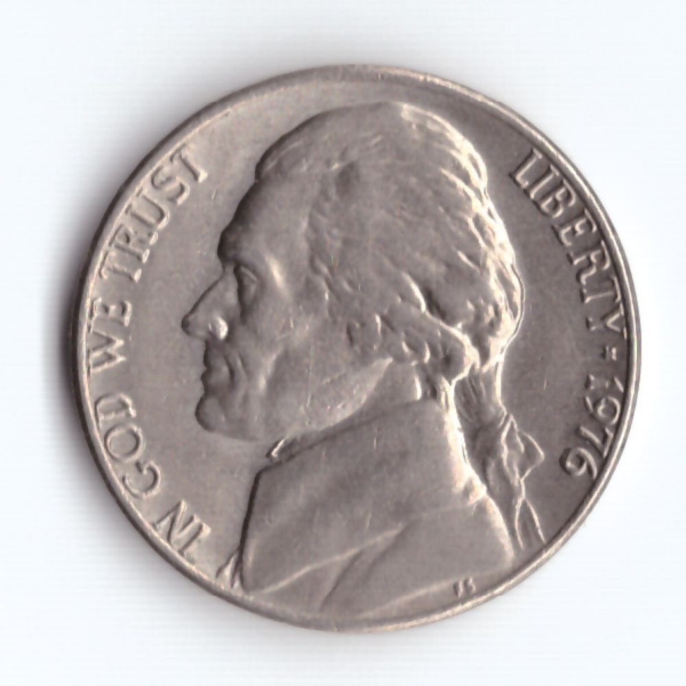 Монета 5 центов США 1976 г. Коллекционная UNC