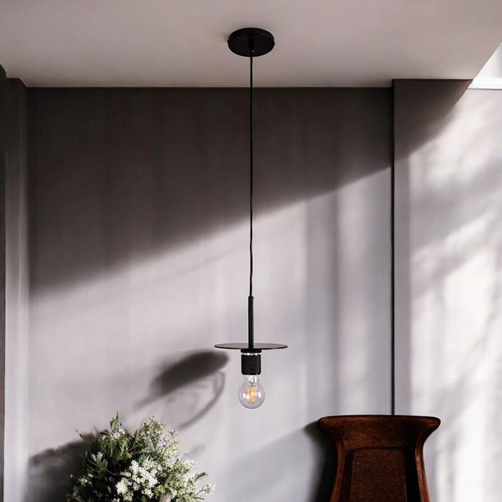 Подвесной светильник RH Utilitaire Disk Shade Pendant Black