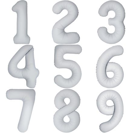 Цифры 102 см "Белые сатиновые" слим (slim)