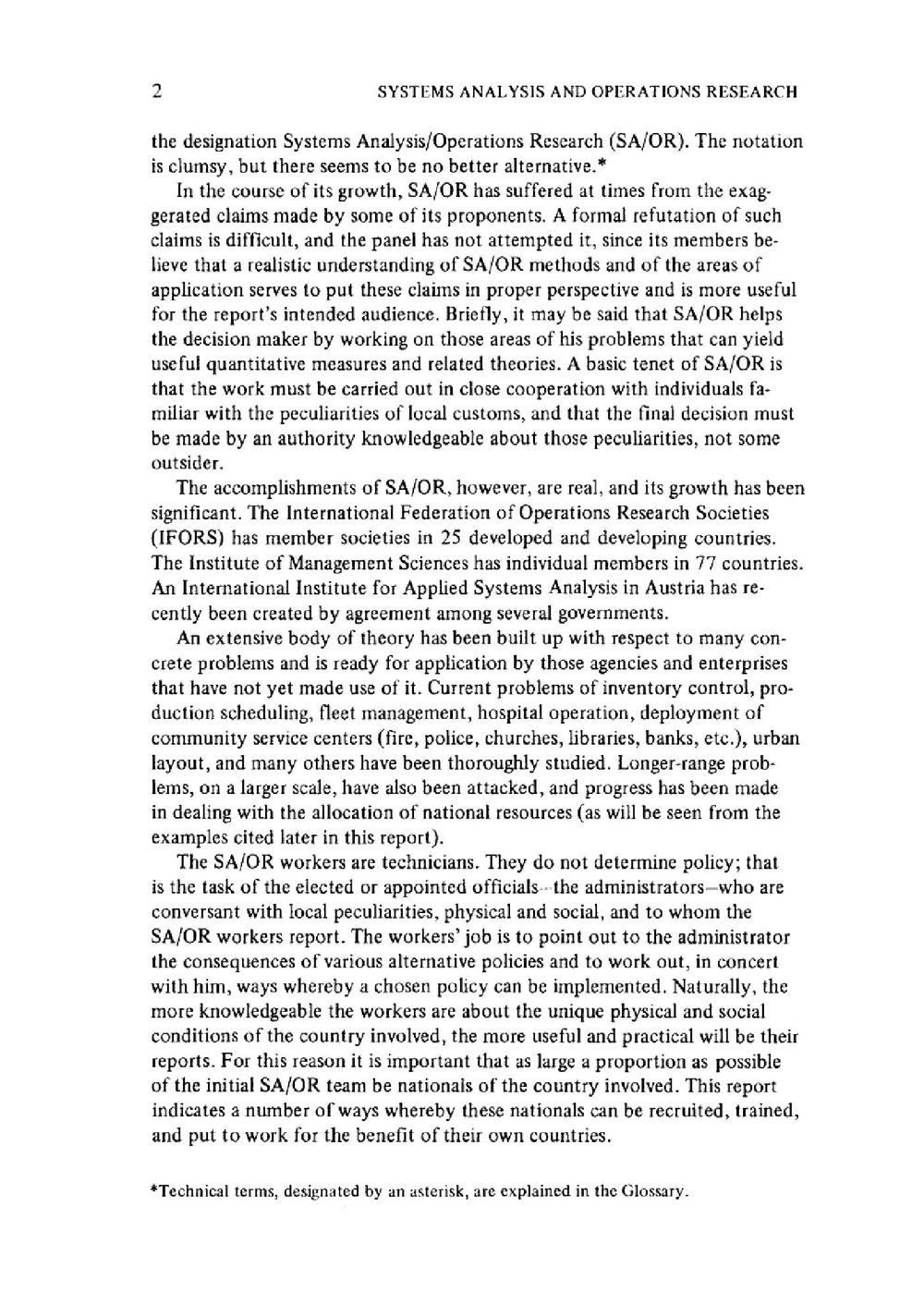 Systems analysis and operations research | National Research Council