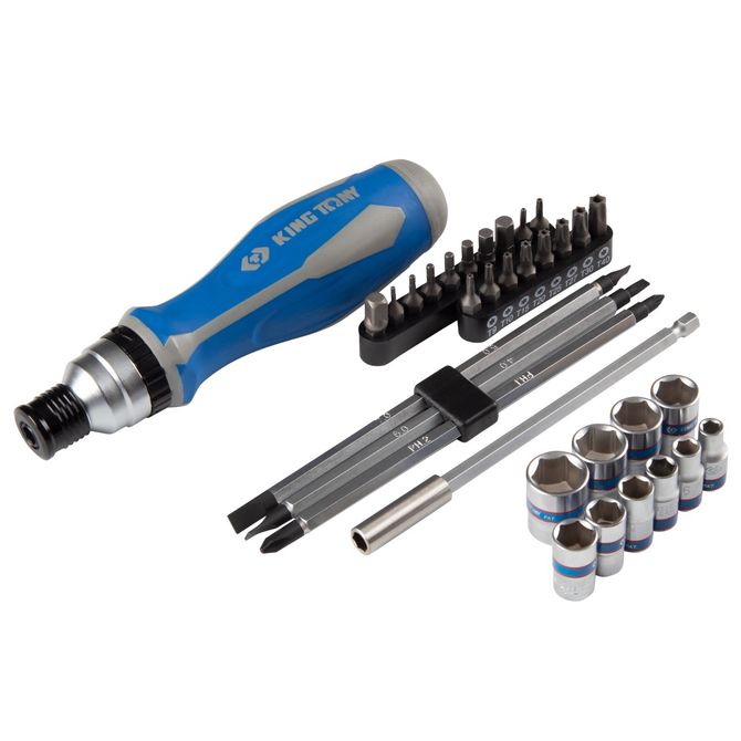 KING TONY (2539MRV04) Набор вставок (бит) 1/4", PH, PZ, Hex, Torx, Slotted, 39 предметов