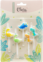 Свечи фигурные на шпажках «Милые динозаврики» 7,5 см, 5 шт