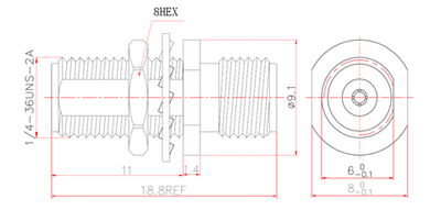 LF-2.92FF-BH-40G, Коаксиальный проходной соединитель 2.92mm