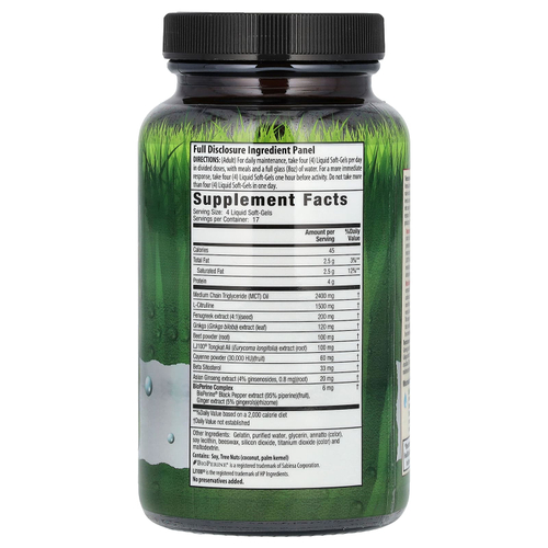 Irwin Naturals, Testosterone Mega-Boost RED, повышение уровня тестостерона, 68 капсул с жидкостью