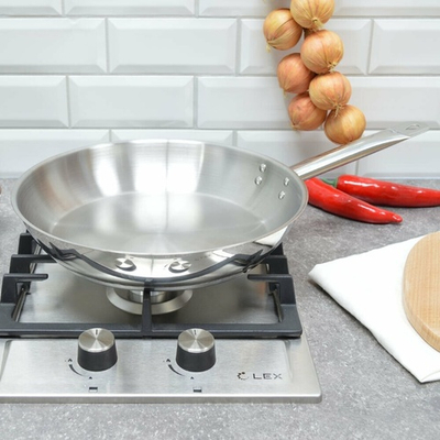 Сковорода 30см Общепит без крышки, корпус 0,6мм индукция ТРС 3,5мм