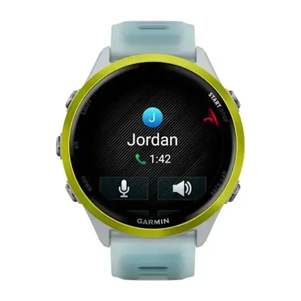 Умные часы Garmin Forerunner 570 - 47 мм Желтый алюминий с полупрозрачным белым/бирюзовым ремешком