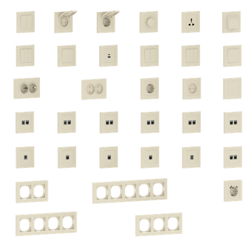 Рамка 1-я, Wave матовый кремовый, серия A07