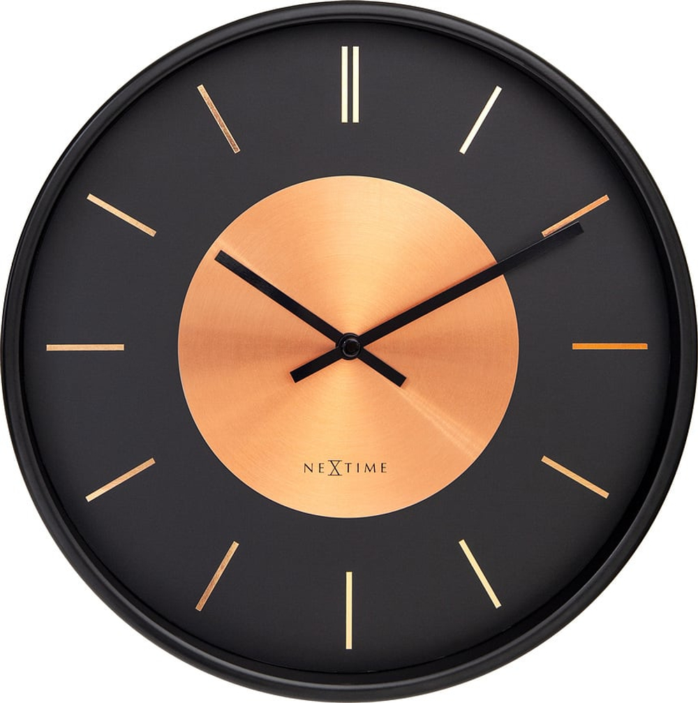 Настенные часы NeXtime Retro II, алюминий, 25 см, чёрные