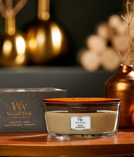 У камина, свеча эллипс в подарочной коробке, WoodWick
