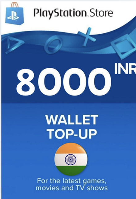 Playstation Store Индия: Карта оплаты 8000 рупий (INR) [Цифровой код доступа]
