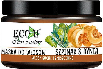 Feuchtigkeitsspendende Haarmaske mit Spinat und Kürbis - Eco U Pumpkins And Spinach Mask 250 ml
