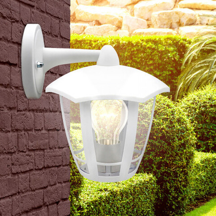 Садово-парковый светильник ЭРА НБУ 07-40-004 Дели 3 белый 6 гранный настенный IP44 Е27 max40Вт