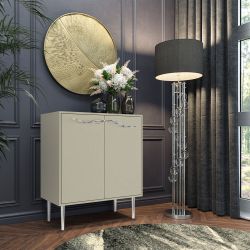 Комод Арт Колор matte Стайл Сильвер с 2 полками Серый шелк матовый