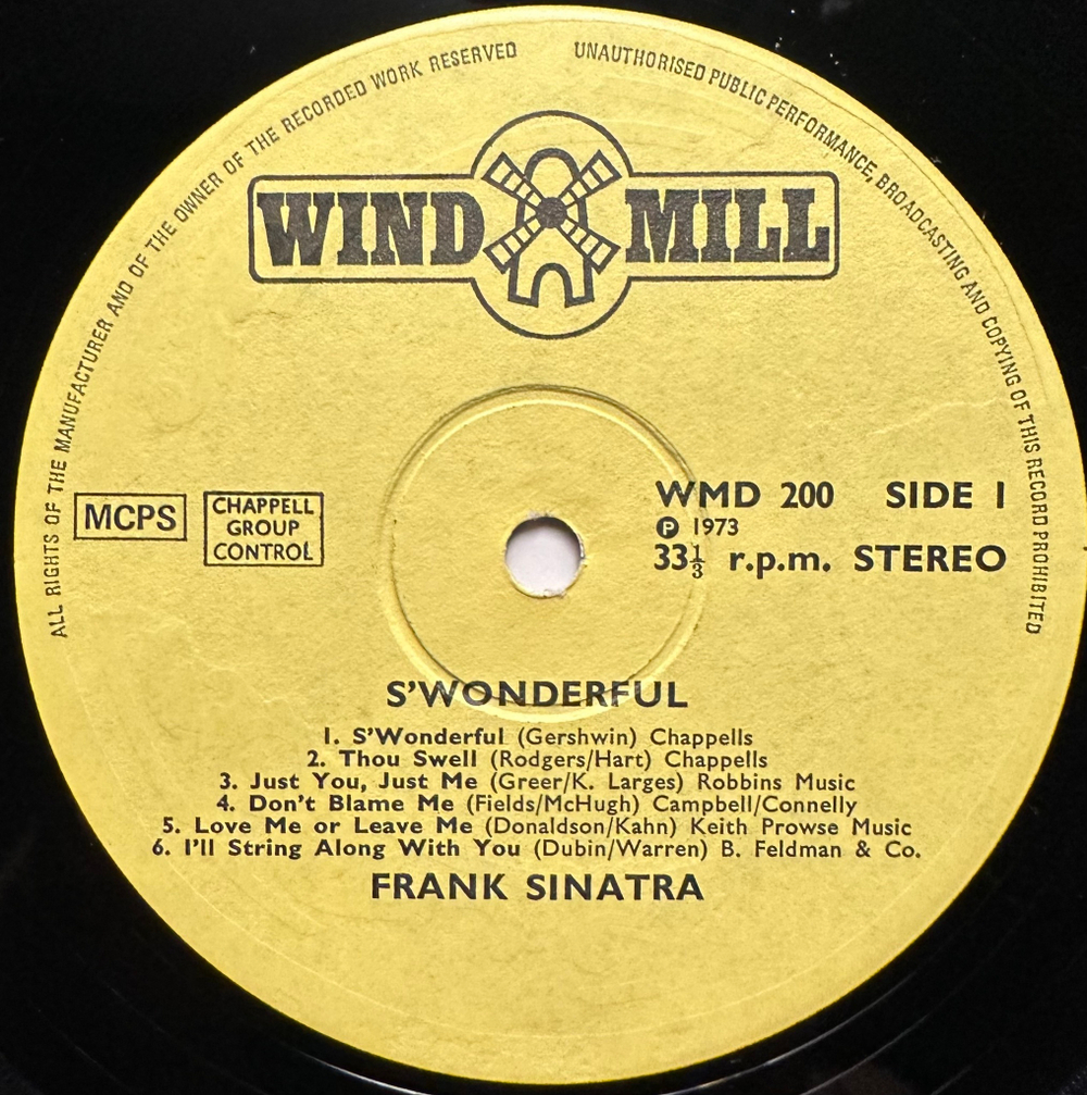 Frank Sinatra - S'Wonderful (Англия 1973г.)