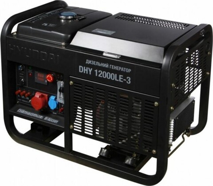 Электростанция дизельная с воздушным охлаждением HYUNDAI DHY 12000LE-3 открытая