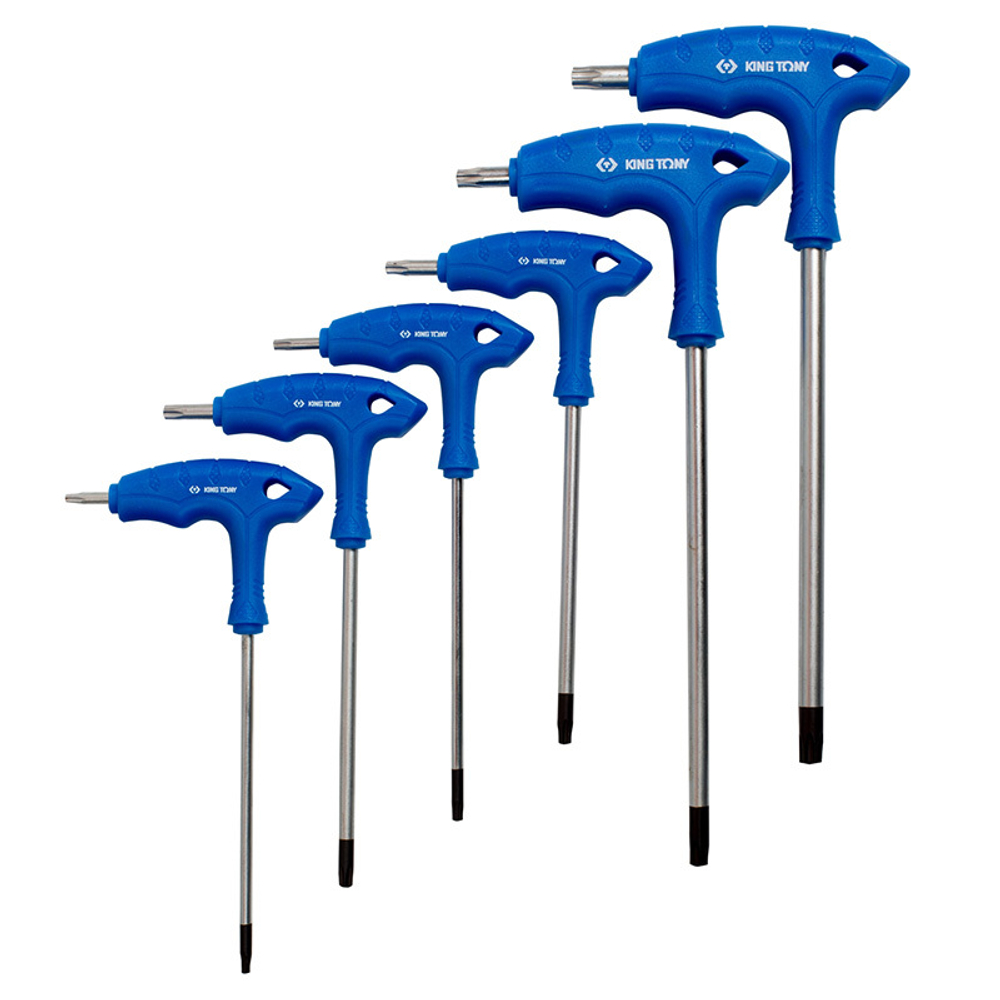 KING TONY (22306PR) Набор Г-образных ключей TORX с отверстием, T10-T40, 6 предметов